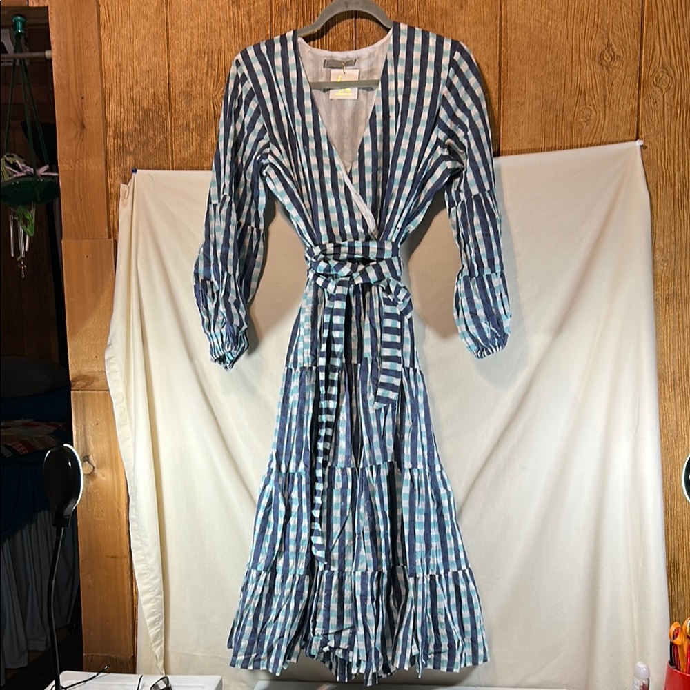 NWT Cynthia Cazort Collin’s Blue and White Striped Women's Dress